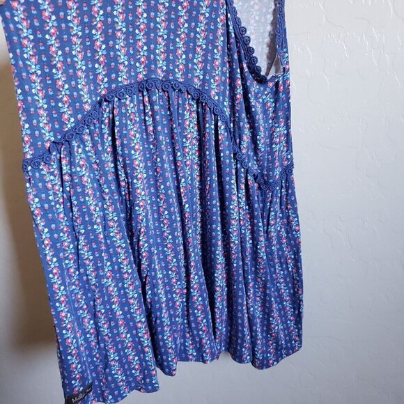 Matilda Jane Beyond the Horizon Tank Floral Flowy Top Lace Blue Sz Women's Small - Picture 9 of 11